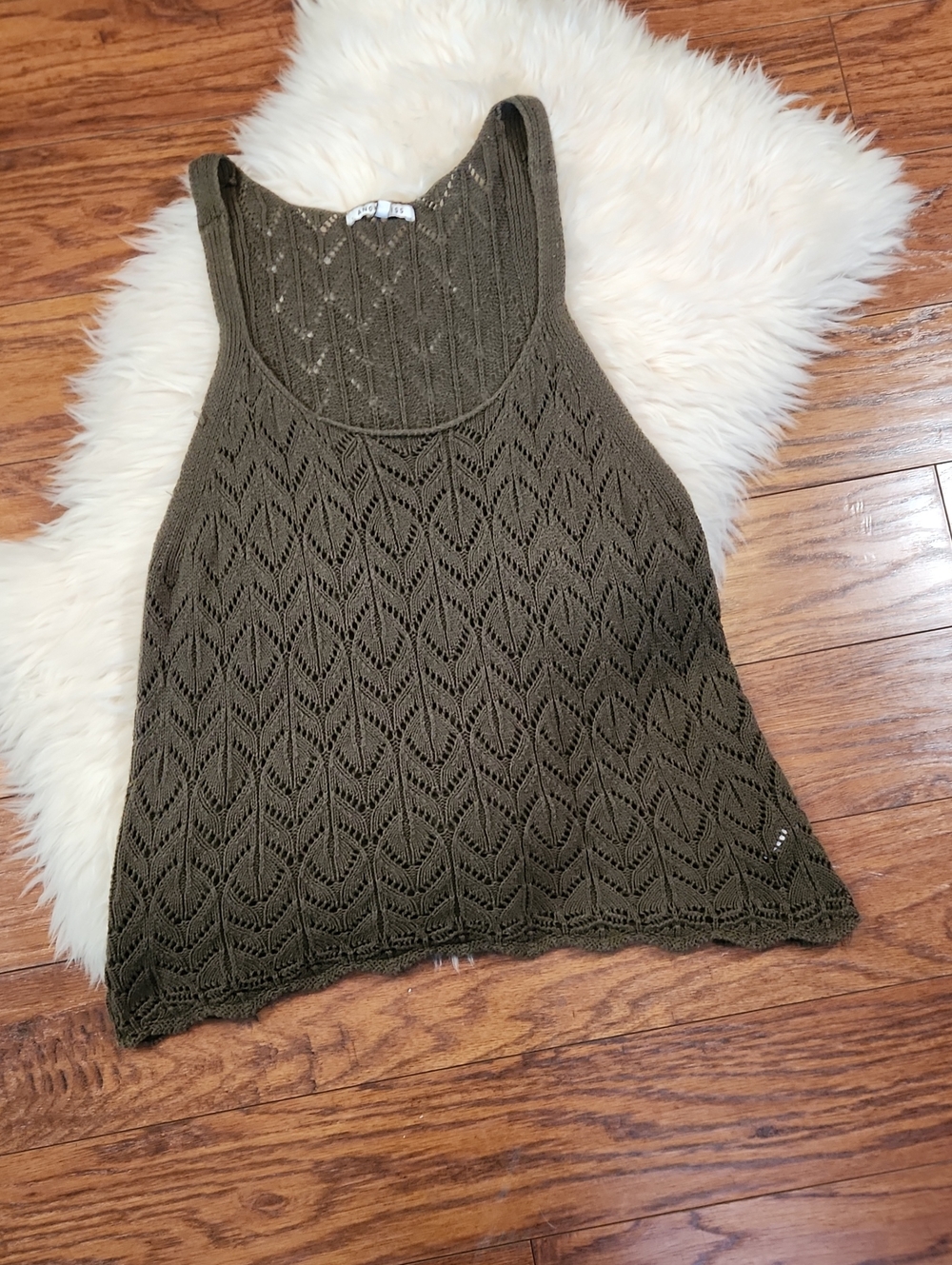 Angel Kiss Olive Green Knit Tank Top